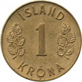 Исландия 1 крона 1973 год - Герб (&quot;3&quot; с тупым завитком)