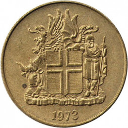 Исландия 1 крона 1973 год - Герб ("3" с тупым завитком)