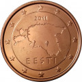 Эстония 2 евроцента 2011 год - Контурная карта Эстонии UNC