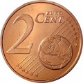 Эстония 2 евроцента 2011 год - Контурная карта Эстонии UNC