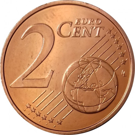 Эстония 2 евроцента 2011 год - Контурная карта Эстонии UNC