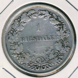Дания 1 ригсдалер 1855 год
