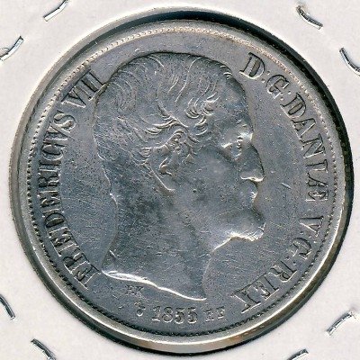 Дания 1 ригсдалер 1855 год