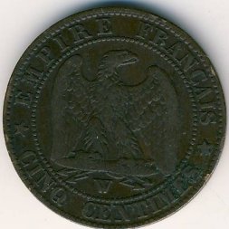 Франция 5 сантимов 1854  (W)
