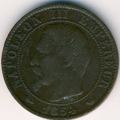 Франция 5 сантимов 1854  (W)