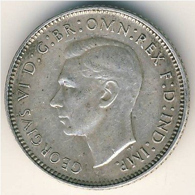 Австралия 6 пенсов 1943 год (S)