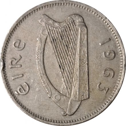 Ирландия 6 пенсов 1963 год - Ирландский волкодав