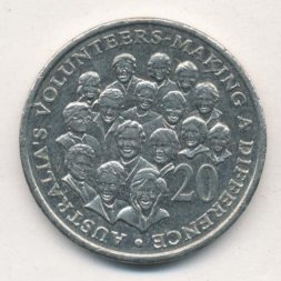 Австралия 20 центов 2003 год - Волонтёры