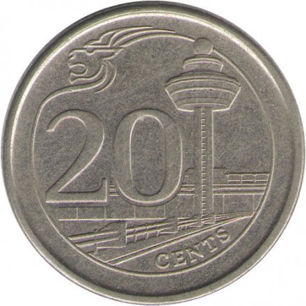 Сингапур 20 центов 2013 год - Аэропорт Чанги