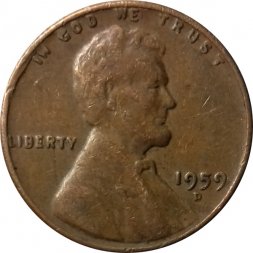 США 1 цент 1959 год - Авраам Линкольн (D)