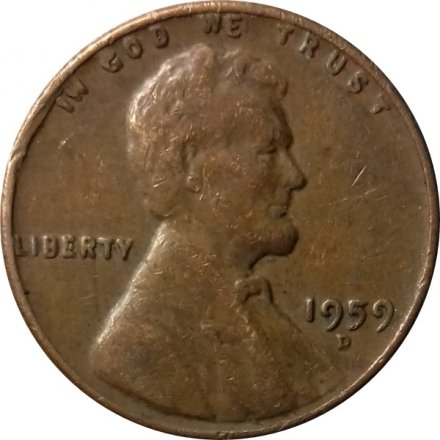 США 1 цент 1959 год - Авраам Линкольн (D)