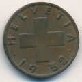 Швейцария 2 раппена 1952 год