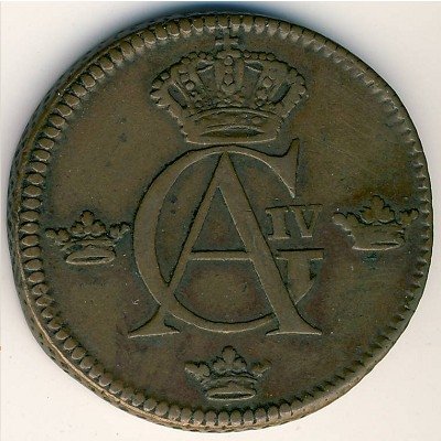 Швеция 1/2 скиллинга 1803 год