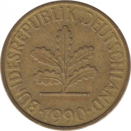 ФРГ 10 пфеннигов 1990 год (F)