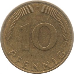 ФРГ 10 пфеннигов 1990 год (F)