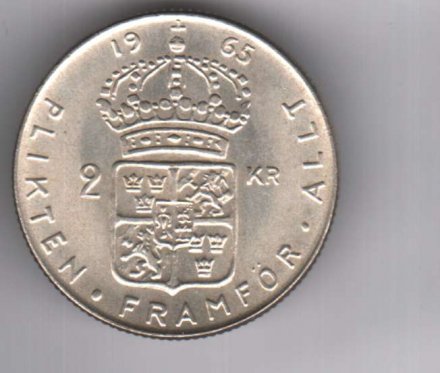 Швеция 2 кроны 1965 год