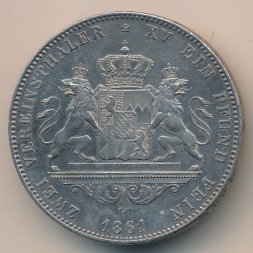Бавария 2 талера 1861 год
