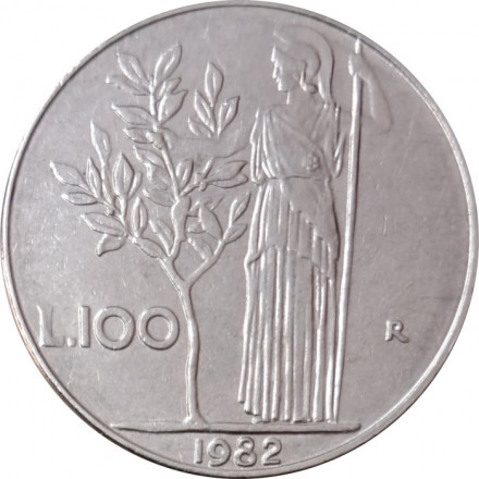 Италия 100 лир 1982 год - Минерва