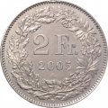 Швейцария 2 франка 2005 год