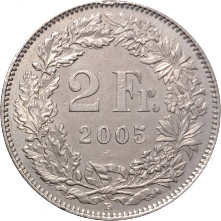Швейцария 2 франка 2005 год