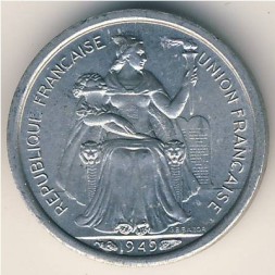 Монета Новая Каледония 50 сентим 1949 год
