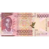 Гвинея 10000 франков 2018 год - UNC