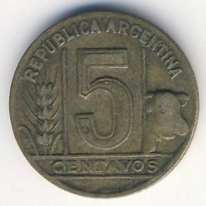 Аргентина 5 сентаво 1947 год