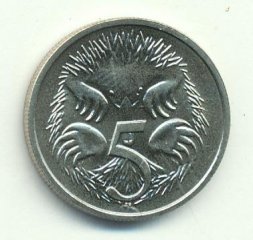 Австралия 5 центов 1985 год - Ехидна
