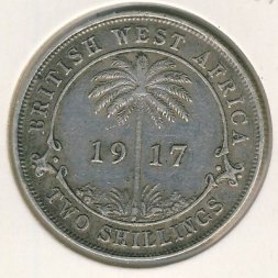 Британская Западная Африка 2 шиллинга 1917 год