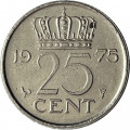 Нидерланды 25 центов 1975 год