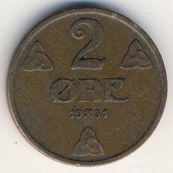 Норвегия 2 эре 1931 год