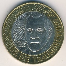 Австрия 50 шиллингов 2000 год - 100 лет «Толкованию сновидений» Зигмунда Фрейда