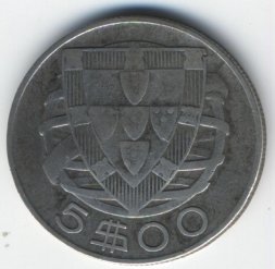 Португалия 5 эскудо 1940 год