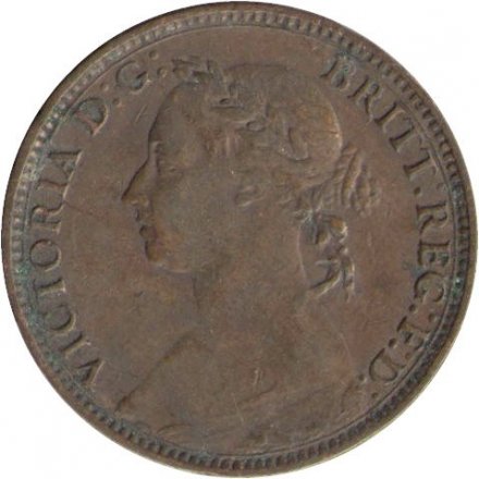 Великобритания 1 фартинг 1891 год