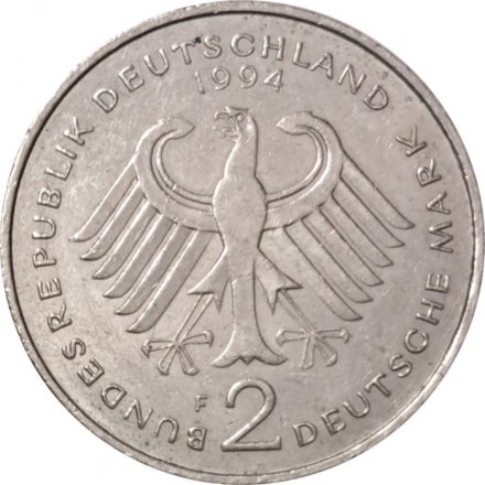 ФРГ 2 марки 1994 год - Вилли Брандт, 45 лет Федеративной Республике (1949-1994) (F)