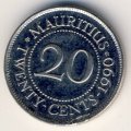 Маврикий 20 центов 1990 год