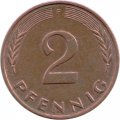 ФРГ 2 пфеннига 1984 год (F)