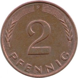 ФРГ 2 пфеннига 1984 год (F)