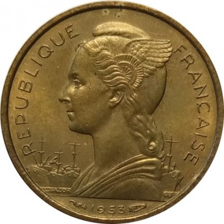 Мадагаскар 10 франков 1953 год