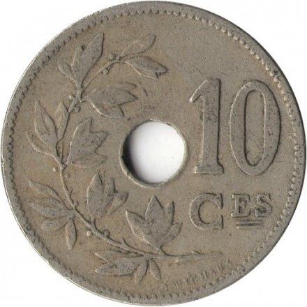 Бельгия 10 сантимов 1902 год (BELGIQUE)