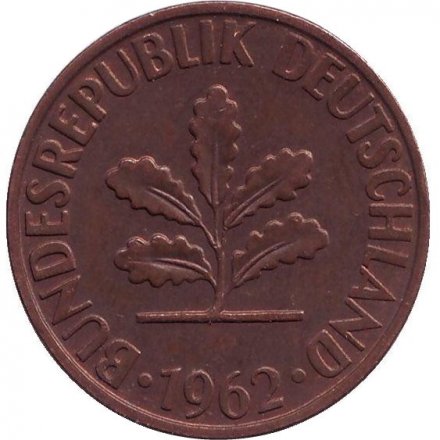 ФРГ 2 пфеннига 1962 год (D)