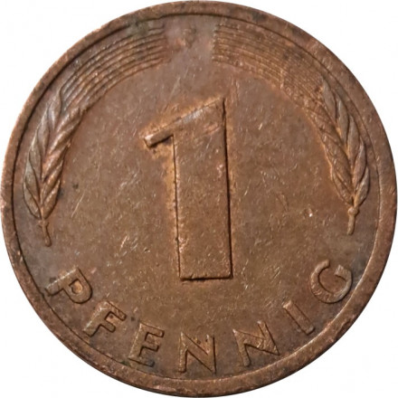 ФРГ 1 пфенниг 1980 год (F)