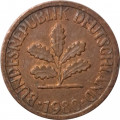 ФРГ 1 пфенниг 1980 год (F)