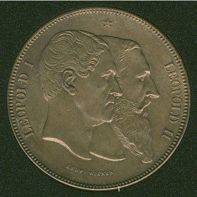 Бельгия 5 франков 1880 год