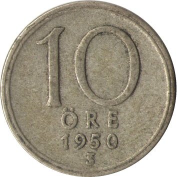 Швеция 10 эре 1950 год - Король Густав V