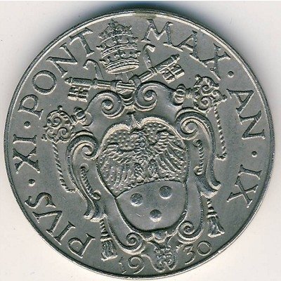 Ватикан 2 лиры 1930 год - Папа Пий XI