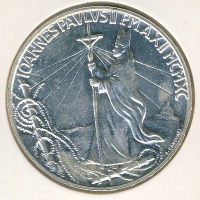 Ватикан 1000 лир 1990 год