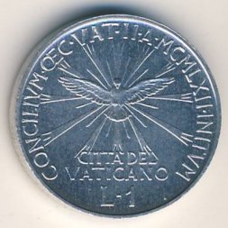 Ватикан 1 лира 1962 год