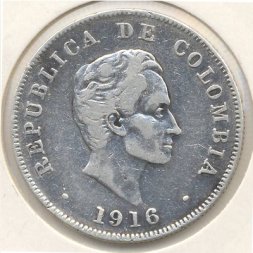 Колумбия 50 сентаво 1916 год