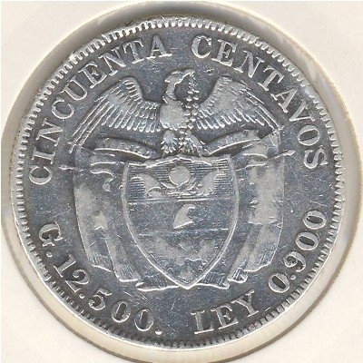 Колумбия 50 сентаво 1916 год